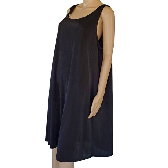 Vintage Fern Bratten Tank Tent Dress Women's 1X Black Knit Stretch Sleeveless - Picture 1 of 10